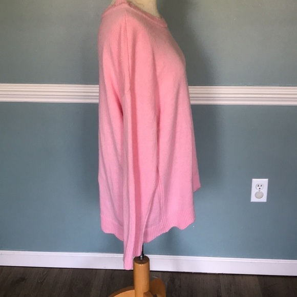 Talbots cotton blend soft pink scalloped edge sweater. XL preppy casual mature - Picture 5 of 7